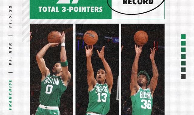 kaiyun-纽约下起三分雨！凯尔特人27记三分创队史纪录